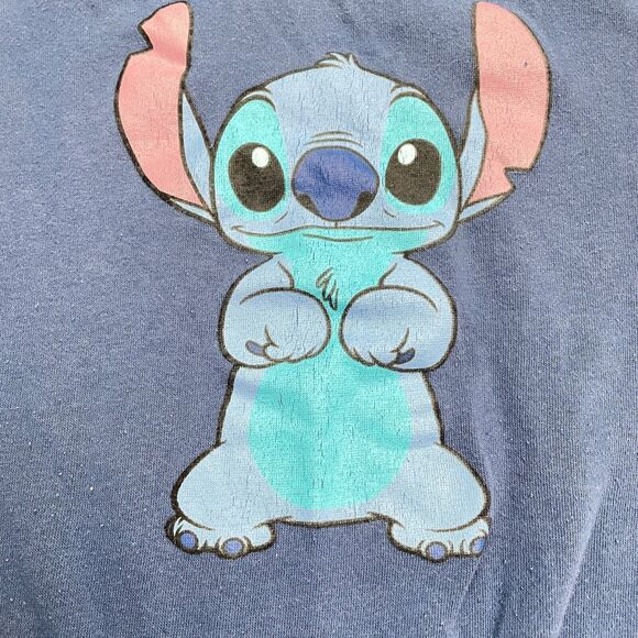 Disney Lilo & Stitch Graphic Pullover Sweatshirt Boys Kids Medium Blue Crew Neck - Picture 10 of 14
